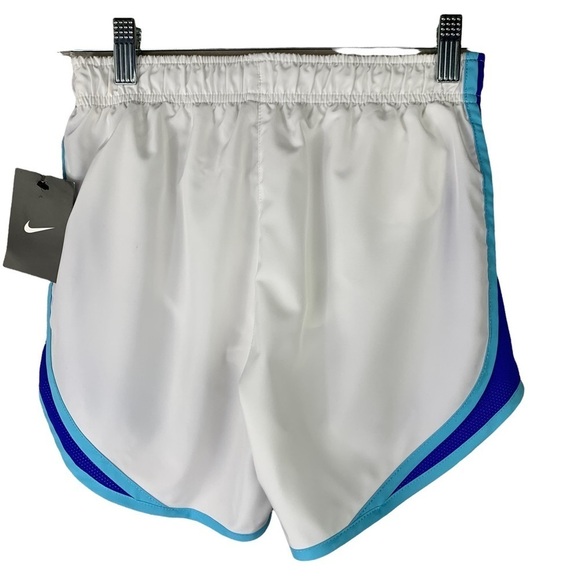 Nike Women’s White with Blue Trim Tempo Dry Core 3” Running Small Shorts NWT - Picture 3 of 6